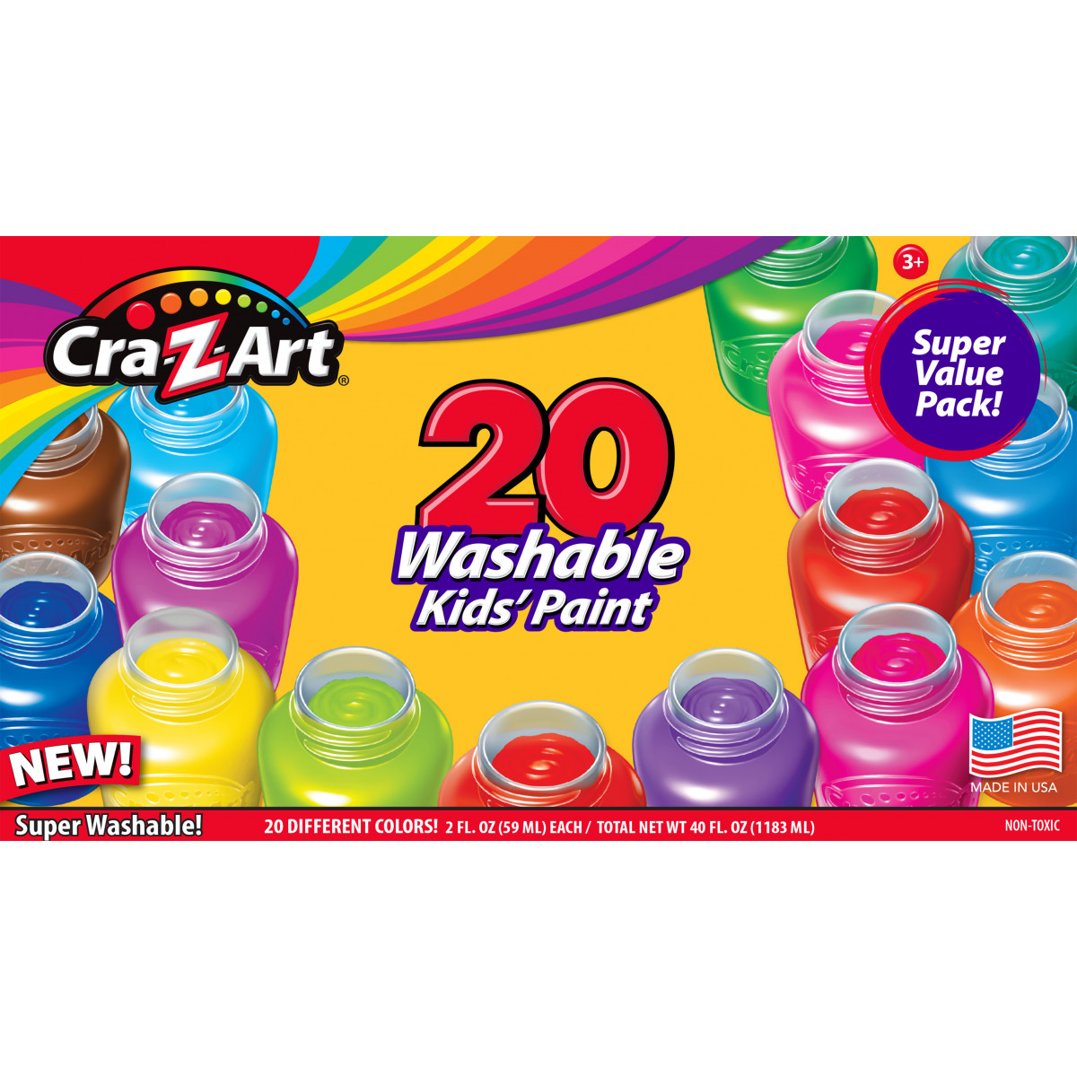 CRA-Z-ART 20CT 2OZ KIDS PAINT 2/6 - 10645-6