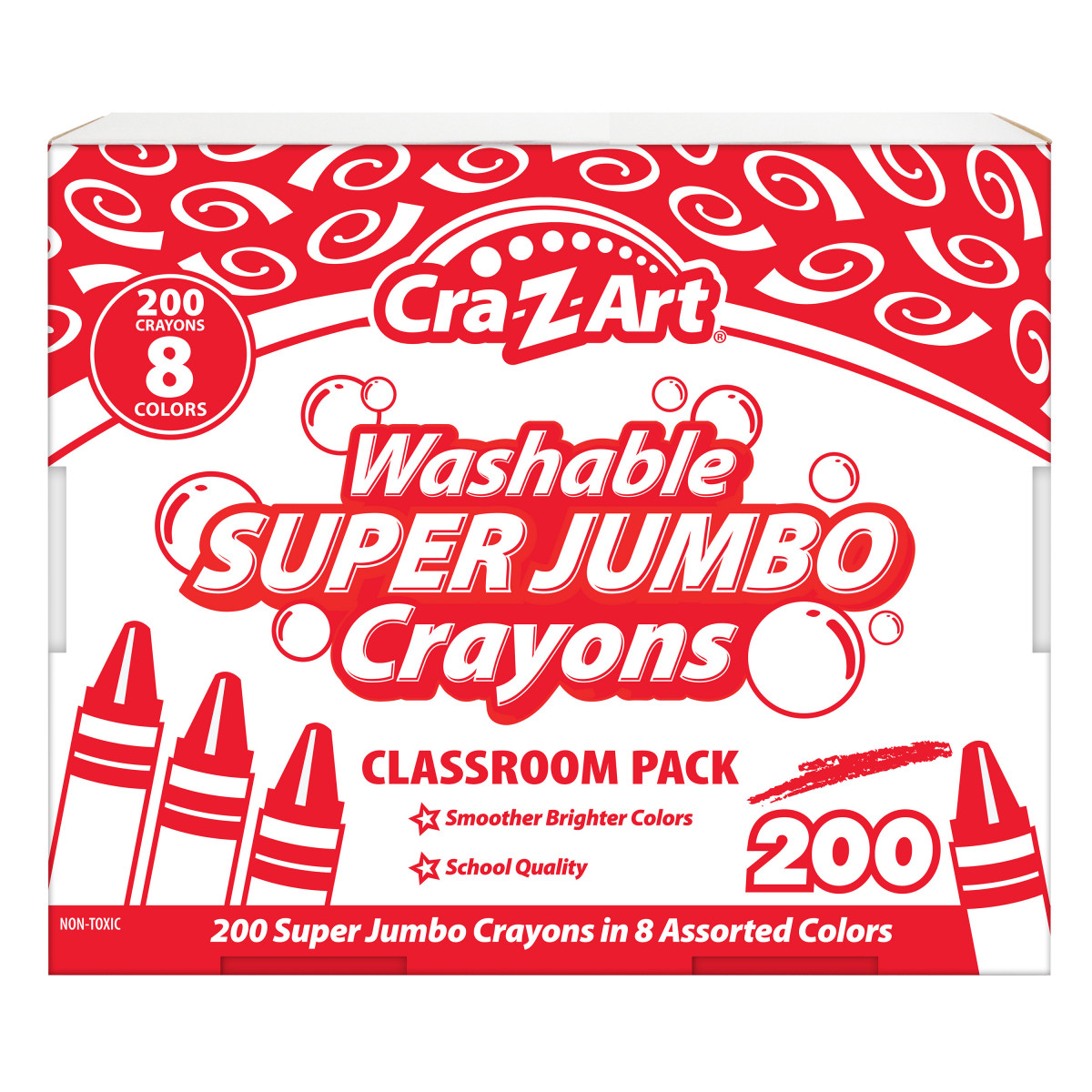 Super Jumbo Crayon Classroom Pack 8 Color 200 ct. Box - 74013-1